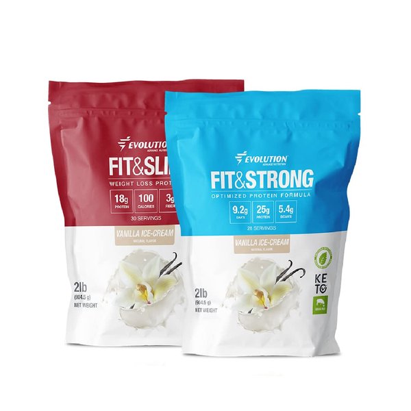 Evolution Advance Nutrition Grass Fed 100% Whey Protein Powder + Fit & Slim with Glucomannan, Inulin Fiber – High Fiber, High Protein, Pure, Keto Approved, Non GMO, Stevia Sweetened – 2 Pack