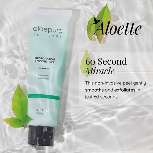 Aloette Face Peel Gel, Restorative Enzyme Peel (2 Oz) - Face Peeling Exfoliating Gel for Hydrated & Glowing Skin - Aloe Vera Facial Peel & Deep Cleansing Face Mask For All Skin Types - Cruelty-Free
