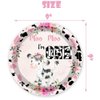 80 Pcs Holy Cow I'm One Girls Birthday Decorations Moo Moo I'm One Paper Dinner Plates Napkins Forks Dinnerware for Farm Animals Cow Themed Girls Baby Shower 1st Bday Party Supplies