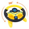 deAO Kids Steering Wheel for Backseat with Car Key Pretend Driving Simulated Driving Steering Wheel Toy with Light and Music Gifts for Kids (Yellow)