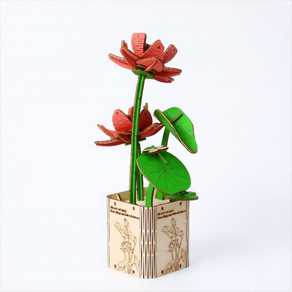 BENNAMA 3D Wooden Puzzles Gardening Series Lotus Model Building DIY Science Kit Birthday for Adults & Teens to Build Combination
