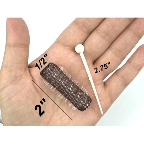 ALAZCO 16 pc Vintage Style Hair Roller MINI Small BRUSH ROLLERS & PINS Mesh Hair Curlers With Bristles 2"x 1/2" with Flexible Locking Pins - Tight Small Curls Short Hair Kids Pageants Doll Hair