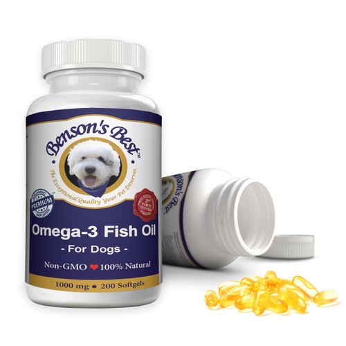 Benson's Best Omega 3 Fish Oil for Dogs - Provides 43% More Omega 3 Fatty Acids Than Salmon Oil - 200 Softgels 1000 mg - 100% Pure, Non-GMO, Natural Pet Food Dog Fish Oil Supplements