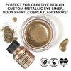 Mehron Makeup Metallic Powder | Metallic Chrome Powder Pigment for Face & Body Paint, Eyeshadow, and Eyeliner 1 oz (28 g) (Gold)