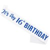 Sweet 16 Sash Blue,It’s My 16th Birthday Sash,16th Birthday Sash for Girls,Glitter Letter 16th Birthday Sash for Girls,Happy 16th Birthday Party Decorations,White and Blue