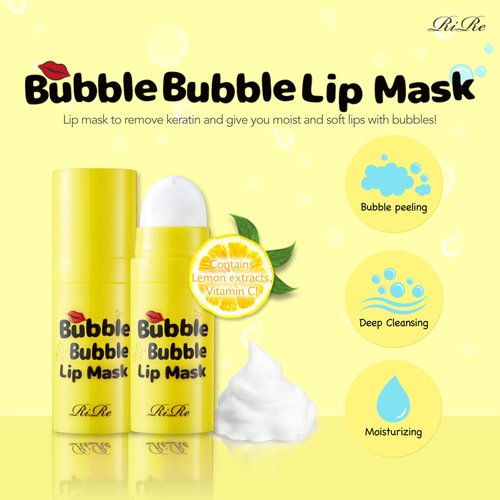 RIRE Bubble Bubble Lip Mask 12ml / 0.4oz | Remove Dead Skin Bubble Scrub for Lip, Moisturizing, Supply Vitamin C