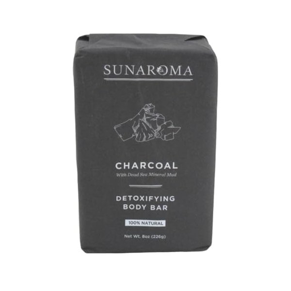 Sunaroma Soap Bar Charcoal Dead Sea Mineral Mud 8 Ounce (Pack of 3)