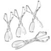 Pack of 4 11-Inch Clear Plastic Scissor Salad Tongs - Premium, Heavy-Duty, Reusable Serving Utensils for Catering, Cooking, Buffets, Party Supplies, and Weddings, Dishwasher Safe