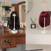 Wig Stand 1PC Adjustable Height Portable Wig Holder Stands Non-Slip Wig Head Holders Sturdy Plastic Wig Head Stand for Multiple Wigs and Hats Styling Drying Display (White)