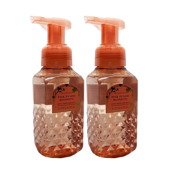 Bath & Body Works Bath and Body Works Pink Peach Blossom Gentle Foaming Hand Soap 8.75 Ounce 2-Pack (Pink Blossom) 17.5 Ounce