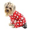 Klippo Dog/Puppy Penguins & Snowflake Flannel Pajamas/Bodysuit/Loungewear/Coverall/Jumper/Romper - Red (SMALL)