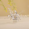 Sither Bridal Flower Hair Clip for Wedding Silver Hair Comb with Yellow Crystal for Women Hair Accessories for Bride Hair Clip Headpiece for Wedding Party Prom Gift
