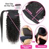 Yepei Curly Ponytail Extension Human Hair for Black Women Brazilian Wrap Around Ponytail Human Hair Curly Clip in Ponytail Hair Extensions Natural Black 14 Inch