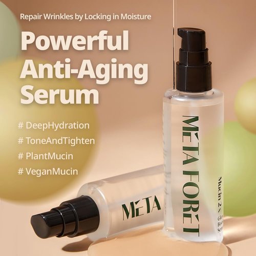 METAFORET Vegan Mucin 2x Glow Boost Serum 3.38oz 100ml / Day and Night Face Moisturizer for Dry, Sensitive, Acne Prone Skin, Dark Spot, Hydrating, Nourishing, Anti Aging, No More Snail Mucin