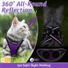 rabbitgoo Cat Harness and Leash Set for Walking Escape Proof, Adjustable Soft Kittens Vest with Reflective Strip for Cats, Comfortable Outdoor Vest, Purple, S