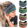 STGDAK Boho Headbands for Women African Striped Hair Band Wide Hair Wrap Trendy Knotted Hair Bandana Elastic Fabric Head Turbans Yoga Running Sports Workout Hair Accessories for Women Girls 4PCS