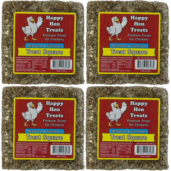 Happy Hen Treats Treat for Pets, Mealworm and Sunflower, 5.5-Ounce - 4 Pack