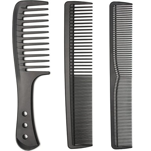 Limko Carbon Fiber Hair Combs Set Anti Static Styling Grooming Comb Heat Resistant Hairdressing Comb(Black-3PCS)