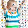 34 Sheets Galaxy Planet Space Temporary Tattoos for Kids,Fake Tattoo Stickers for Boys and Girls Party Favors Supplies, Cute Astronaut Rocket Planet Fake Tattoo Stickers(Space)