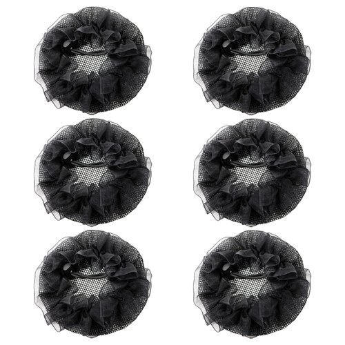 Honbay 6PCS Elastic Mesh Bun Cover Reusable Ballet Hair Nets Elastic Edge Mesh Hair Accessories for Dancer Bank Clerk Nurse Skating or Gymnastics Performance
