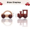Promise Babe 2pc Wooden Rattle Organic Wooden Cars Push Car Toys Montessori Educational Natural Wood Toys Inspired Baby Newborn Perfect Shower Gift