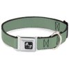 Dog Collar Seatbelt Buckle Khaki Green 11 to 17 Inches 1.0 Inch Wide