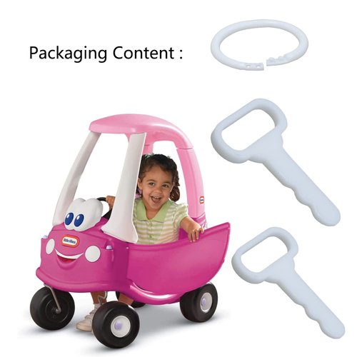 TEYOUYI Replacement Key for Little Tikes Cozy Coupe Accessories for Little Tikes Cozy Coupe Personalized Gifts for Toy Car to Kids 2 PCS White