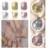 Gorvalin 3 Boxes Glitter Gel Nail Polish, 3D Gold Silver Rose Gold French Nail Art Painted Liner Gel Holographic Chrome Platinum Glitter Nail Polish Nail Art Painting Drawing Gel