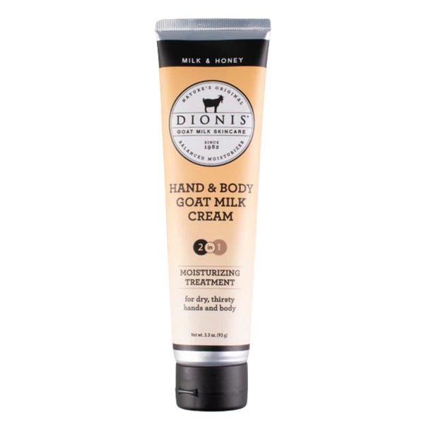 Dionis Goat Milk Skincare 3.3 oz Milk & Honey Scented Hand & Body Cream - Travel Size Hand Lotion For Hydrating & Moisturizing Dry Skin - Cruelty Free Cream Made In The USA - Paraben Free Formula