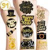 8 Sheets New Years Eve Tattoos Stickers Party Supplies Favors Decorations Happy New Years 2024 Decor Cute Gifts For Kids Men Women