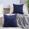 Home Brilliant Striped Corduroy Decorative Pillow Covers 18x18 Throw Pillows for Couch Set of 2 Accent Pillowcase Cushion Cover for Chair, 18 x 18 inch, Navy Blue