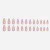 RikView Pink Press on Nails Medium Fake Nails with Flowers Design Almond Nails Glossy Full Cover Nails