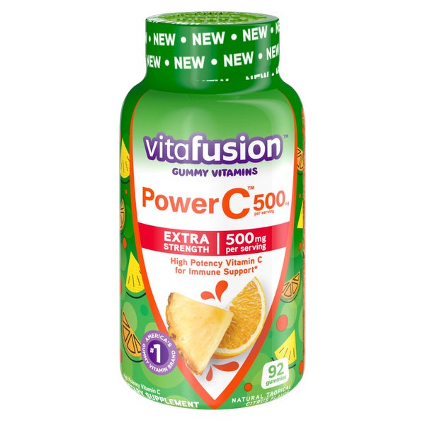 Vitafusion Extra Strength Power C Gummy Vitamins, Tropical Citrus Flavored Immune Support (1) Vitamins, 92 Count