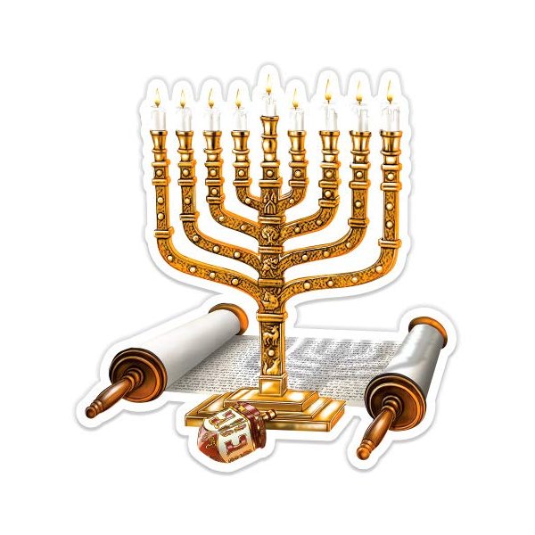GT Graphics Menorah & Dreidel - 12" Vinyl Sticker Waterproof Decal