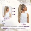 LaaVoo Ponytail Hair Extensions Human Hair Wrap Around Ponytail Extension Human Hair #60 Platinum Blonde Human Hair Clip in Ponytail Hair Extensions 14 Inch 70g
