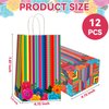 12pcs Mexican Fiesta Party Favor Bags Mexican Treat Bags Cinco De Mayo Candy Bag Floral Stripes Gift Goodie Bag for Flowers Birthday Party Taco Wedding Baby Shower Supplies Decorations 4.7*3.15*8inch