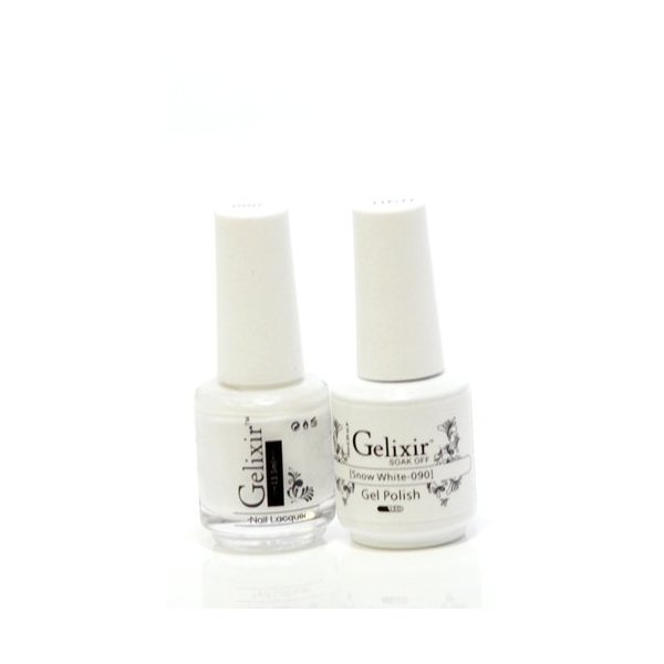 Gelixir Duo Matching Gel and Nail Polish, Made in USA. (090-Snow White)