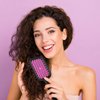 SHINLEA Vented Detangling Hair Brush for Curly Thick Hair | Soft Wave-Shaped Bristles for Massage | Anti-Tangle Hairbrush Women Men Teens | Summer Beach Detangler Brush, Purple
