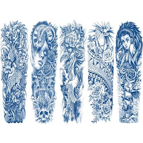 Aresvns Semi Permanent Sleeve tattoos for Men and women, Full Arm Realistic Fake Tattoos Waterproof & Long-Lasting 2-3 Weeks Christmas Gift