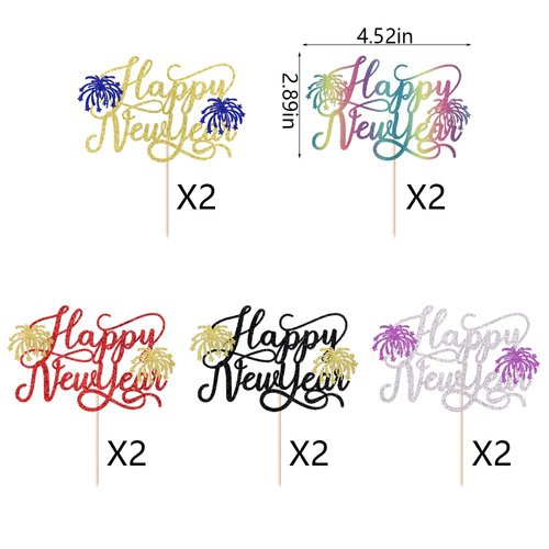 YUINYO 10 PCS Happy New Year paper cup 2025 New Years Eve Cake Topper，Hello 2025,Cheers To 2025 Theme New Year Party Decorations，New Year's Holidays Party Decoration Supplies (New Year paper cup)