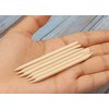 Mini Skater 2.9inch Small Orange Wood Nails Sticks Smooth No Splinters Nail Polish Cuticles Pusher Remover for Cleaning Manicures Pedicures Care Tools Salon & Home Used(50)