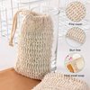 15 Pack Soap Bag, TACYKIBD Natural Sisal Soap Saver Bag with Drawstring, Exfoliating Soap Pouch for Foaming Drying Soap Mesh for Message Peeling Bath Shower Scrubber Use
