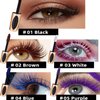 MAEPEOR 5D Silk Fiber Mascara Fuller & Voluminous Colored Mascara Natural Waterproof Smudge-proof Mascara (02 Brown)