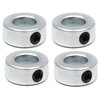 (4-Pack) Zinc Plated Carbon Steel 5/8” Bore Shaft Collars Sets - Screw Style Bore Shaft Collars with 5/8” Bore Size, 1-1/8 Outer Diameter, and 1/2 Width - Suitable for Automotive and Industrial Use