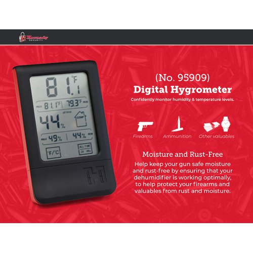 Hornady Digital Hygrometer, 95909 - Indoor Temperature and Humidity Monitor with Touchscreen LCD Display - Ideal Room Thermometer Hygrometer for Gun Safes & Cabinets, Closets, Workbench & More