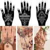 XMASIR 20 Sheets Henna Tattoo Kit Stencil for Hand, Temporary Airbrush Tattoo Stencils Arabian Tattoo Stickers Henna Templates for Body Paint Art (20Pcs-1)