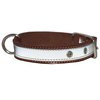 Genuine Leather Reflective Dog Collar 20" Long 1" Wide Red Fits 14"-17.5" Neck
