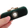 Lipstick Case Holder Fashion Cosmetic Travel Cases Retro Velvet Lipstick Box Lip Balm Organizer Bag Durable Soft Cosmetic Storage Case with Mirror (Green)