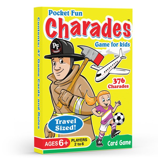 Arizona GameCo Pocket Fun Charades, a Family Party Game for Kids Ages 6 and Up – No Reading Required to Play – Perfect for Families, Vacation, Travel, Camping, Classroom, Stocking Stuffer or Gift