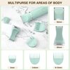 AREYZIN Waterproof Bikini Trimmer Women Electric Razor for Legs Pubic Hair Rechargeable Shaver Removal with Snap-in Ceramic Blades IP7X Washable Head,Wet and Dry Use,Green